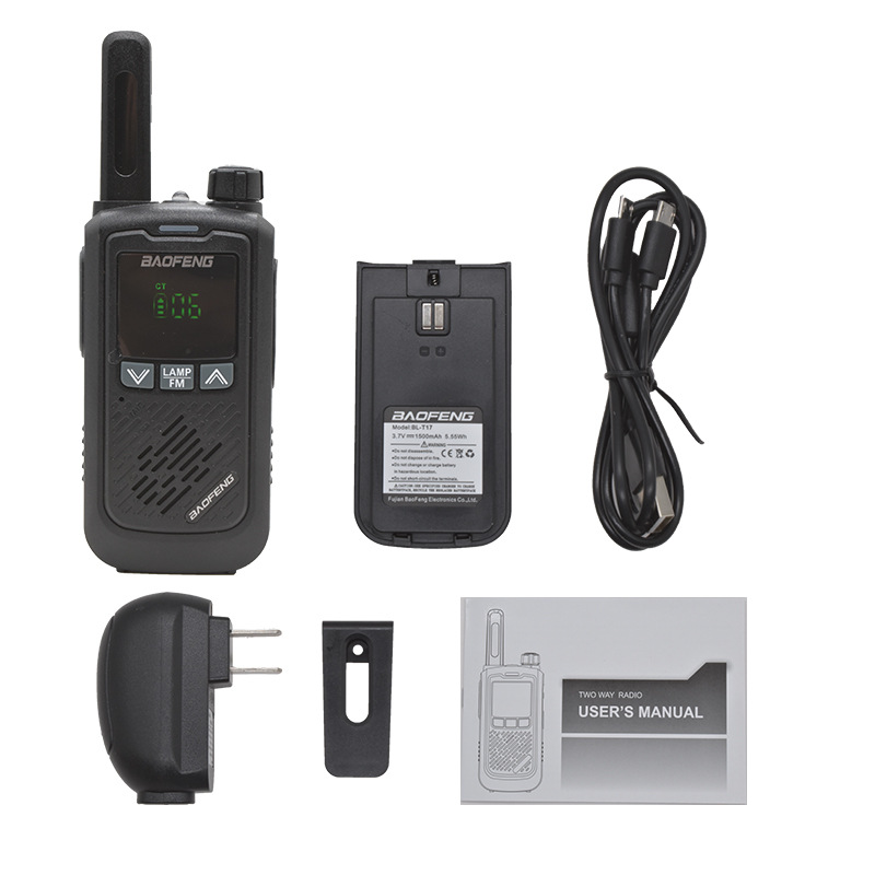 Baofeng T17 High-power Walkie Talkie EU Plug 400-470MHz 16 Channels 1500mAh Handheld Transceiver Mini Portable Two Way Radio