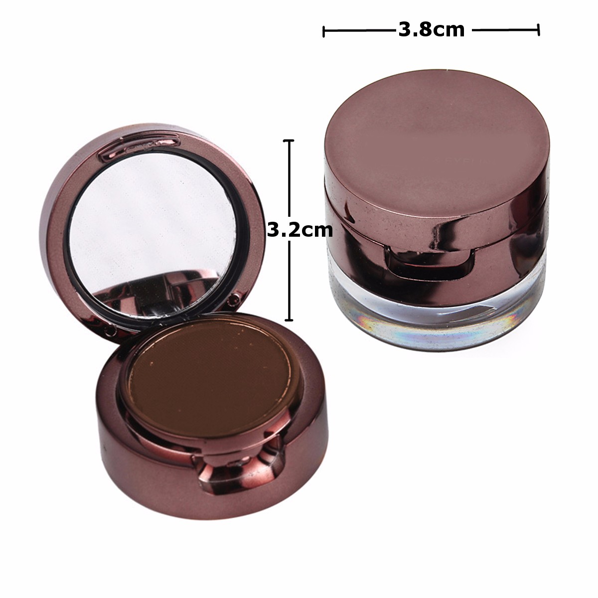 3pcs Waterproof Eyebrow Powder Eyeliner Gel Set With Brush Mirror Black Brown Eye Makeup Kit