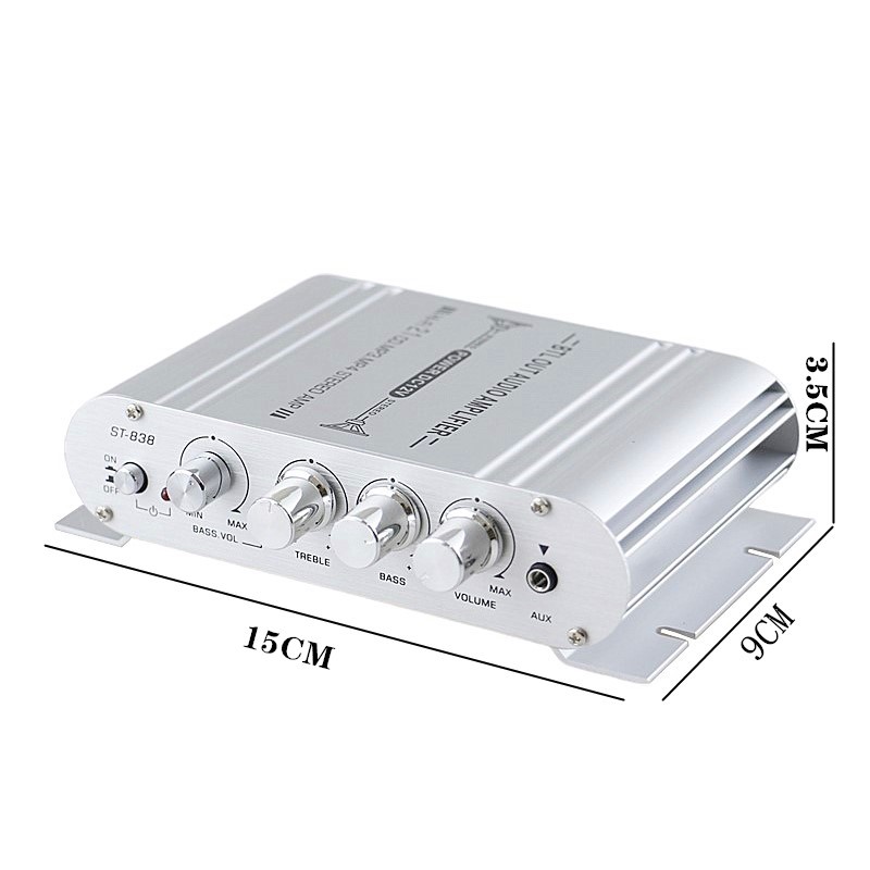 40W HiFi Amplifier 2.1 Channel Amplifier Super Bass DC 12V Large Capatity Filter Audio Amplifier for CD DVD MP3 Speaker