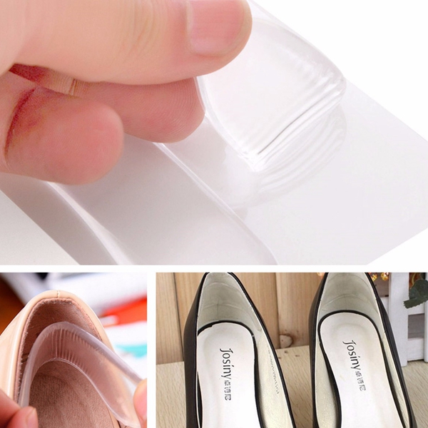 Soft Invisible Silicone Gel Heel Cushion Protector Self-adhesive Insoles Shoe Pads