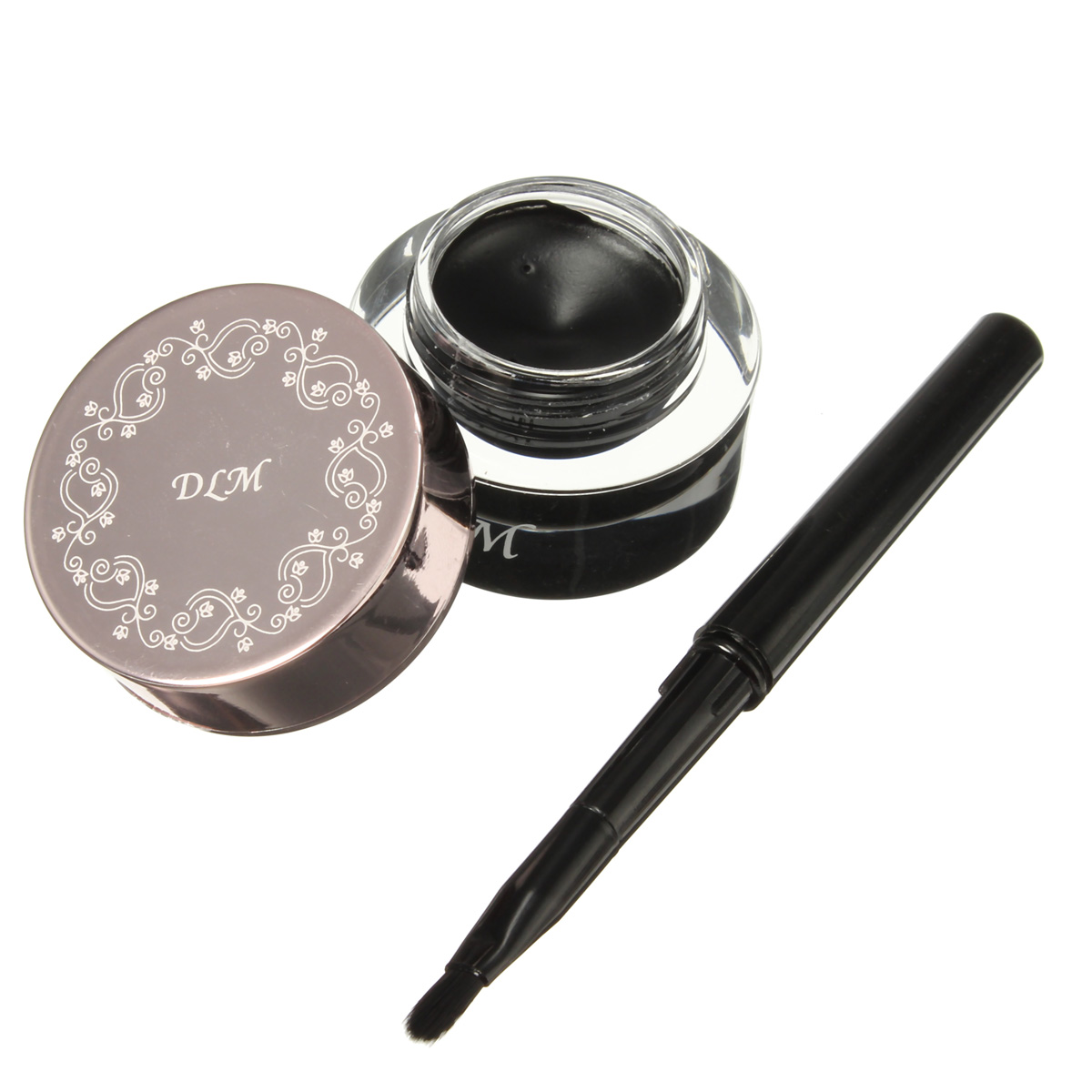 DLM Black Eyeliner Cream Long Lasting Waterproof Makeup with Brush