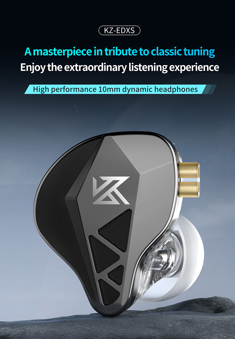 KZ EDXS Earphone 3.5mm Jack Wired Earphone HiFi Sound Heavy Bass In Ear Monitor Headphones Music Sports Headphone