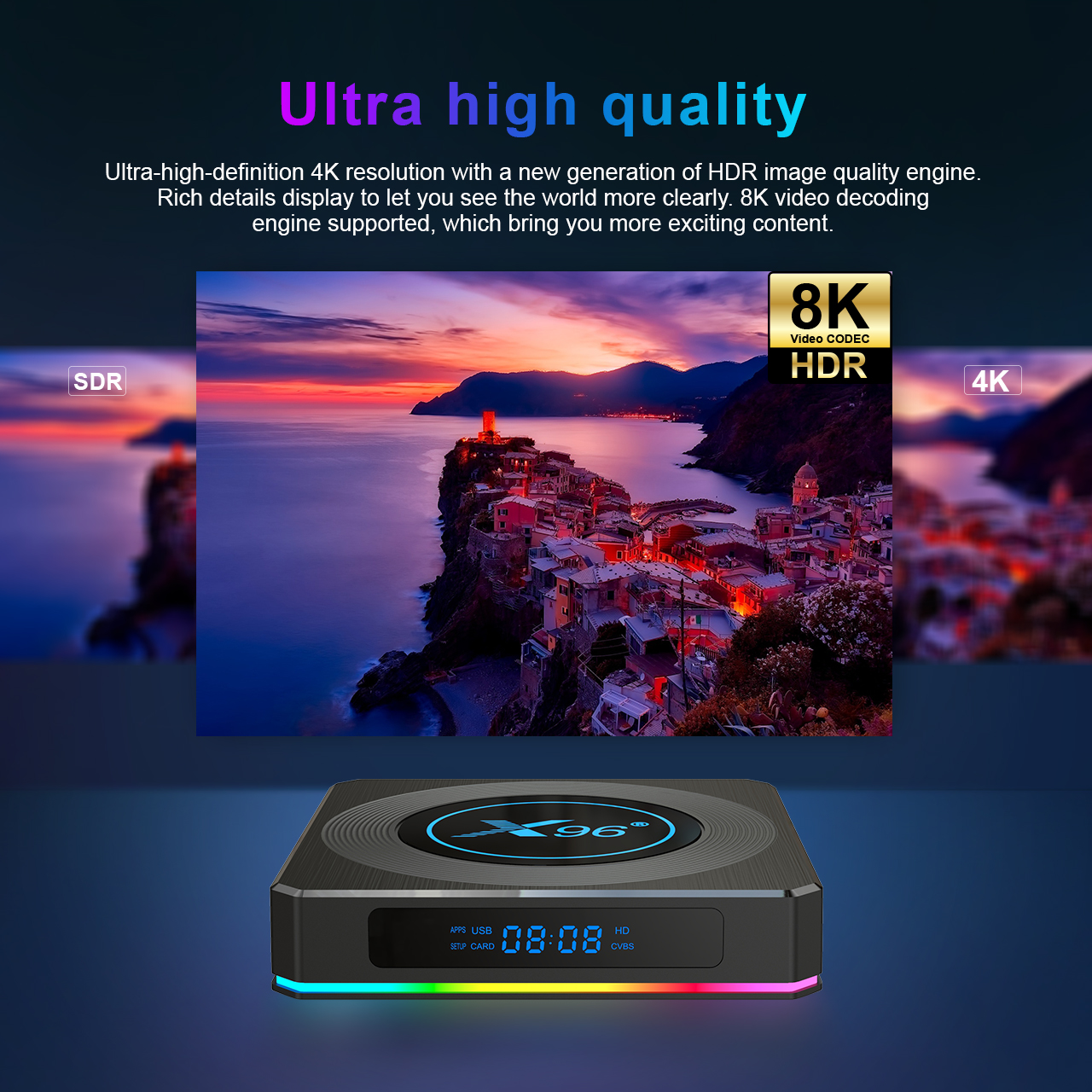 X96 X4 Amlogic S905X4 Quad Core Android 11 4GB RAM 64GB ROM Smart TV BOX 2.5G 5G Dual WIFI Bluetooth 4.1 100M Ethernet 4K HD