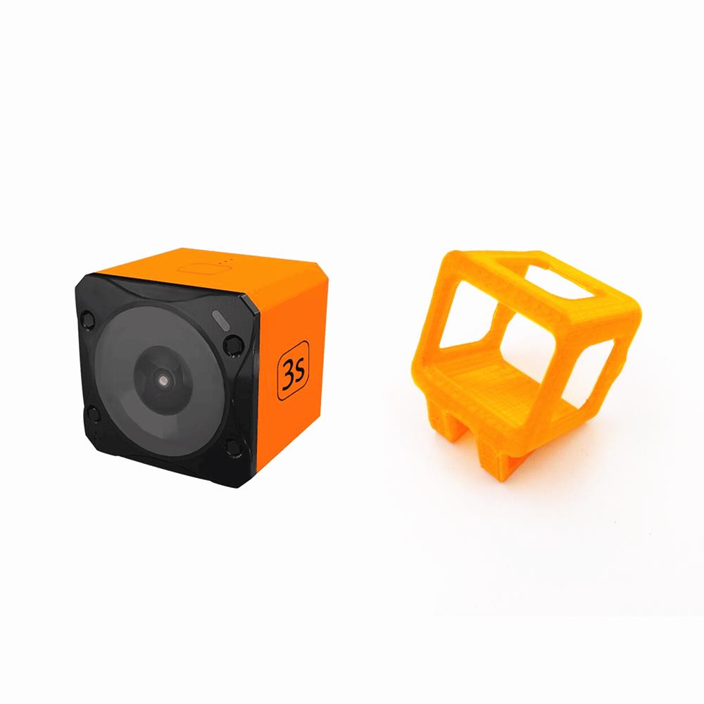 

Runcam 3S WIFI 1080p 60fps WDR 160 Degree FPV Action Camera+35 Degree Inclined Base Camera Protective Frame Case Orange for RC Racing Drone