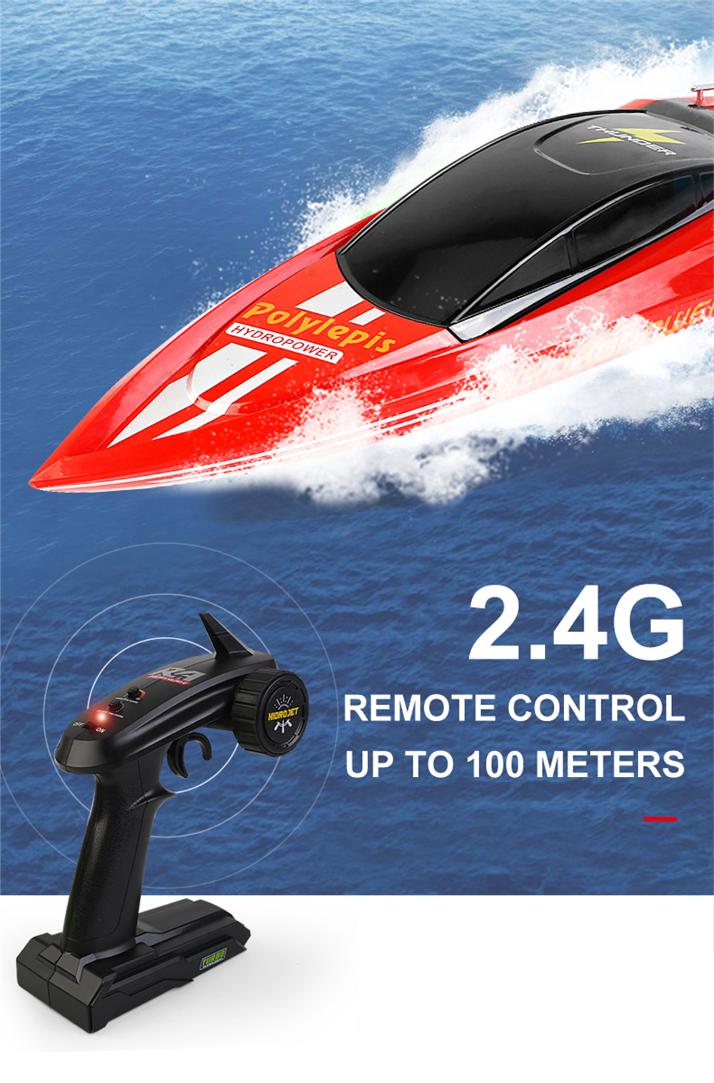 Hc807 High Speed RC Boat Remote Control Boat Large Speedboat Waterproof Electric Boy Pull Net Ship Model Toy Boat