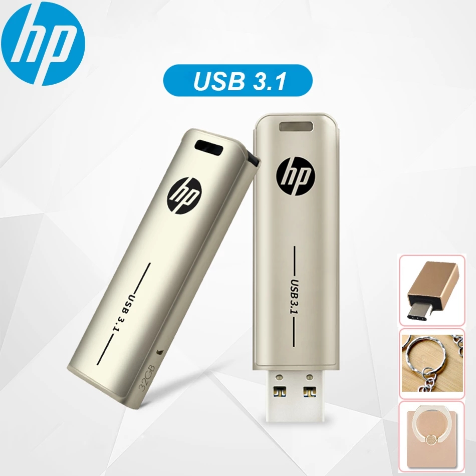 HP USB3.1 Flash Drive Push-pull Pendrive Max 300MB/s 512G 256G 128G 64GB for Laptop PC Media player Cellphone X796W