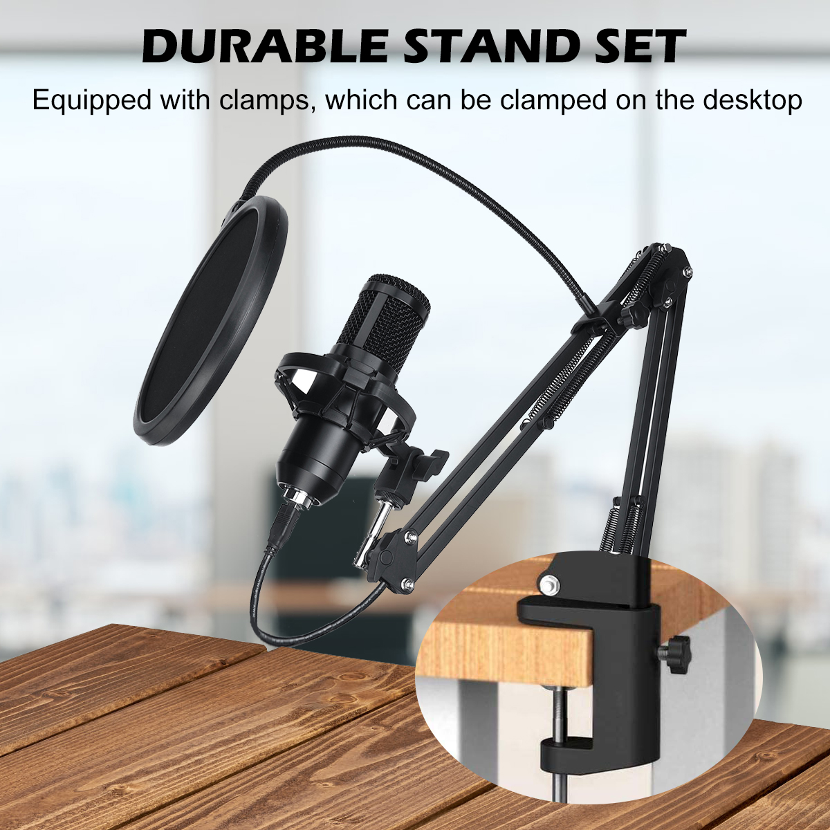 USB 48KHZ/192KHZ Condenser Microphone Cardioid Pattern HiFi Noise Reduction Microphone with Stable Tripod