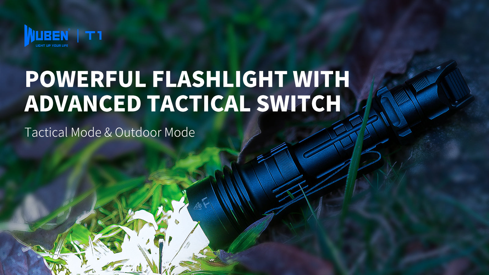 WUBEN T1 Tactical Flashlight 2000LM Rechargeable Flashlight 498 Meters Long Beam Distance Handheld Flash Light with Tactical Tail Button for Tactical Gear Suvival Emergencies Outdoor Torch