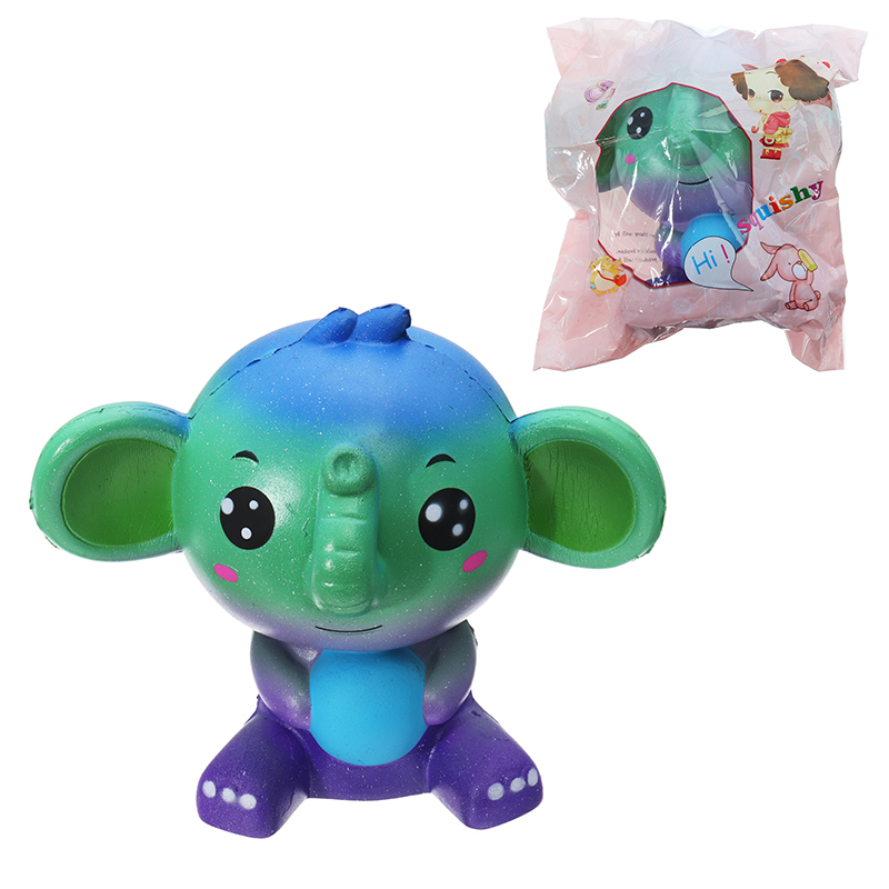 

Squishy Jumbo Elephant Galaxy Color Toy Slow Rising Soft Подарочная упаковка для животных Оригинальная упаковка