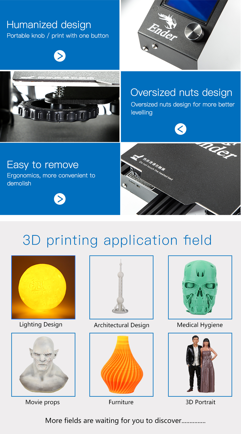 Creality 3D® Ender-3 Pro V-slot Prusa I3 DIY 3D Printer 220x220x250mm Printing Size With Magnetic Removable Platform Sticker/Power Resume Function/Off 12