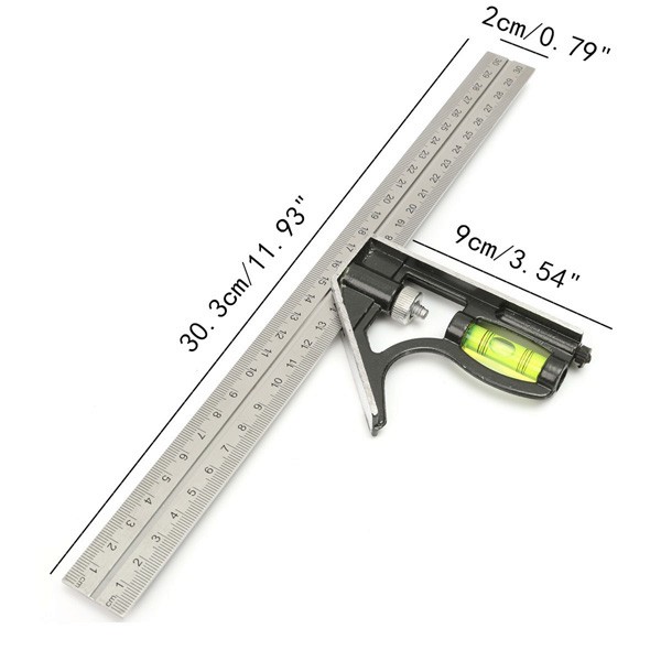 Precise Measuring Tools Aluminium Combination Square DIY Workshop Hardware