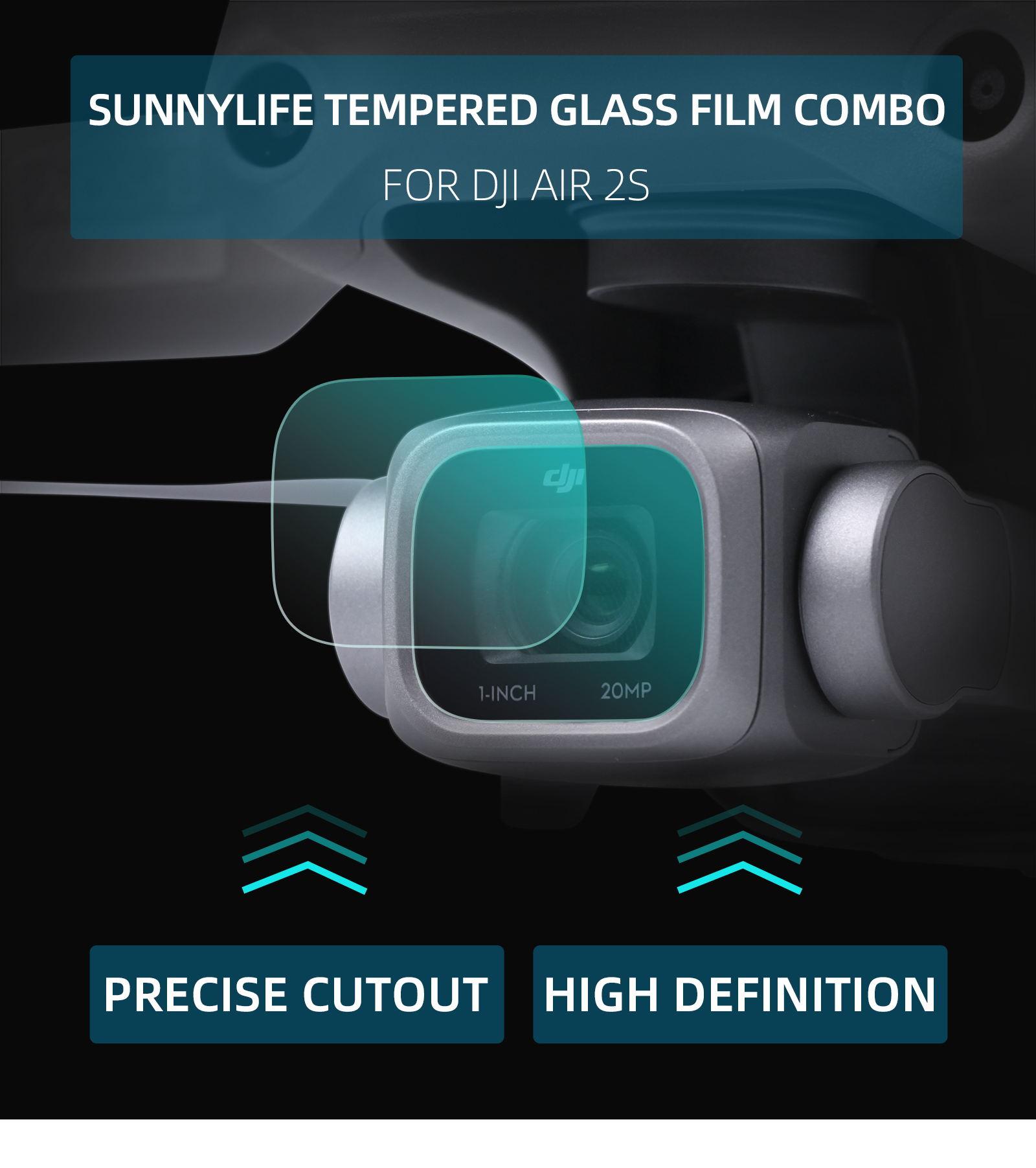 Sunnylife Tempered Glass Film Combo Explosion-proof Camera Protective Film for DJI Mavic Air 2S RC Quadcopter