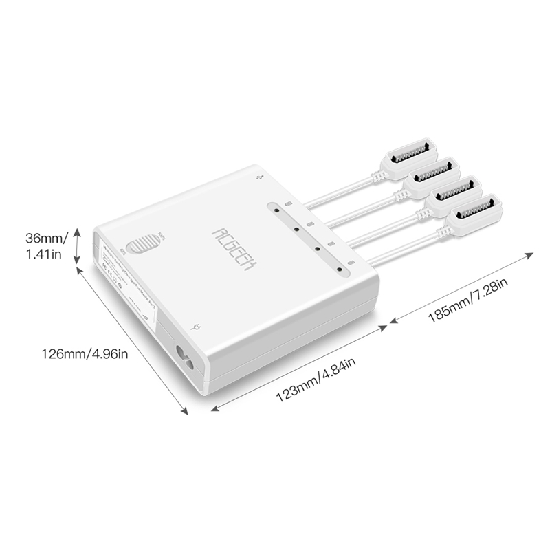 RCGEEK 6-in-1 Intelligent Multi Battery Charger USB Remote Control SmartPhone Charging Hub for DJI Mavic Air 2 Drone - Photo: 12