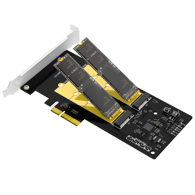 MAIWO KCSSD6Plus Dual Disk RAID Array M.2 SSD Converter Card PCI-E X4 to SATA Expansion Card Adapter Board
