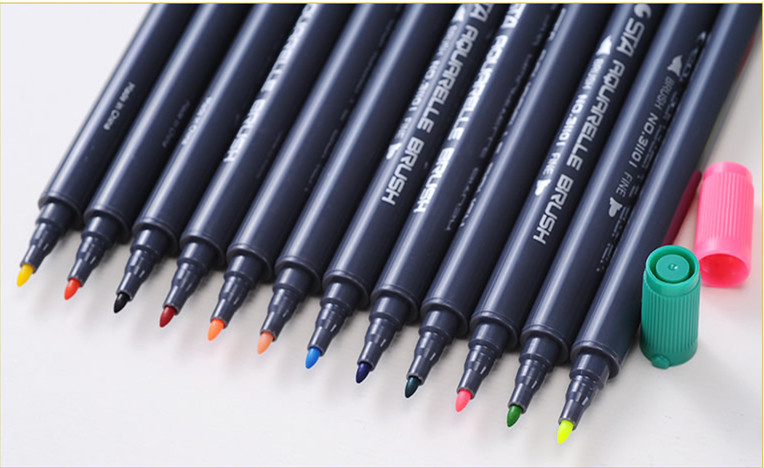 0.8 mm 12/24 Colors Pens Super fine Marker Pen Water Based Assorted Ink Arts Drawing For Children 