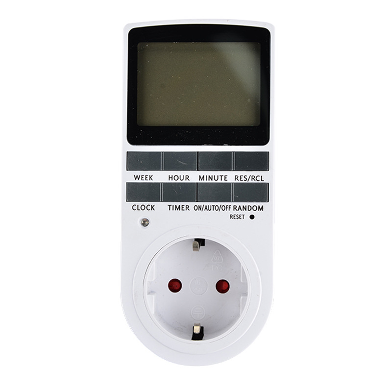 EU Plug Digital Timer Switch Large Screen 230V AC 16A Plug-in Electronic Kitchen Timer Socket Switch