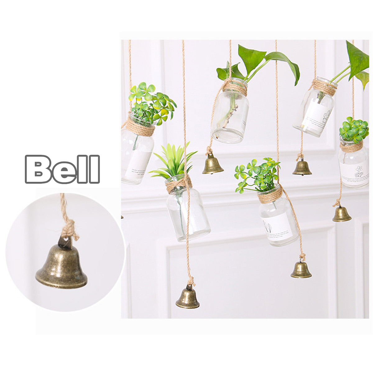 Hanging Clear Glass Flower Plant Hydroponic System Vase Terrarium Container Home Garden