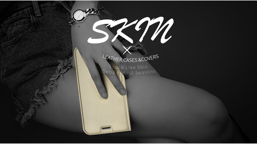 DUX DUCIS Magnetic Flip Card Slot Bracket PU Leather Case For iPhone X