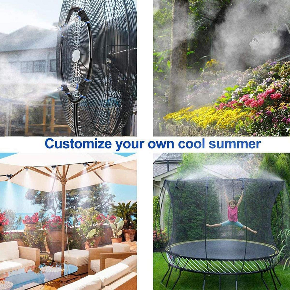 25m Garden Watering Irrigation Spraying Kit Outdoor Cooling System Dust Collect Air Humidification