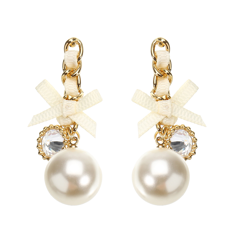 

JASSY® Elegant Pearl Earring 18K Gold Plated Zirconia Bowknot Ear Drop Gift для Женское