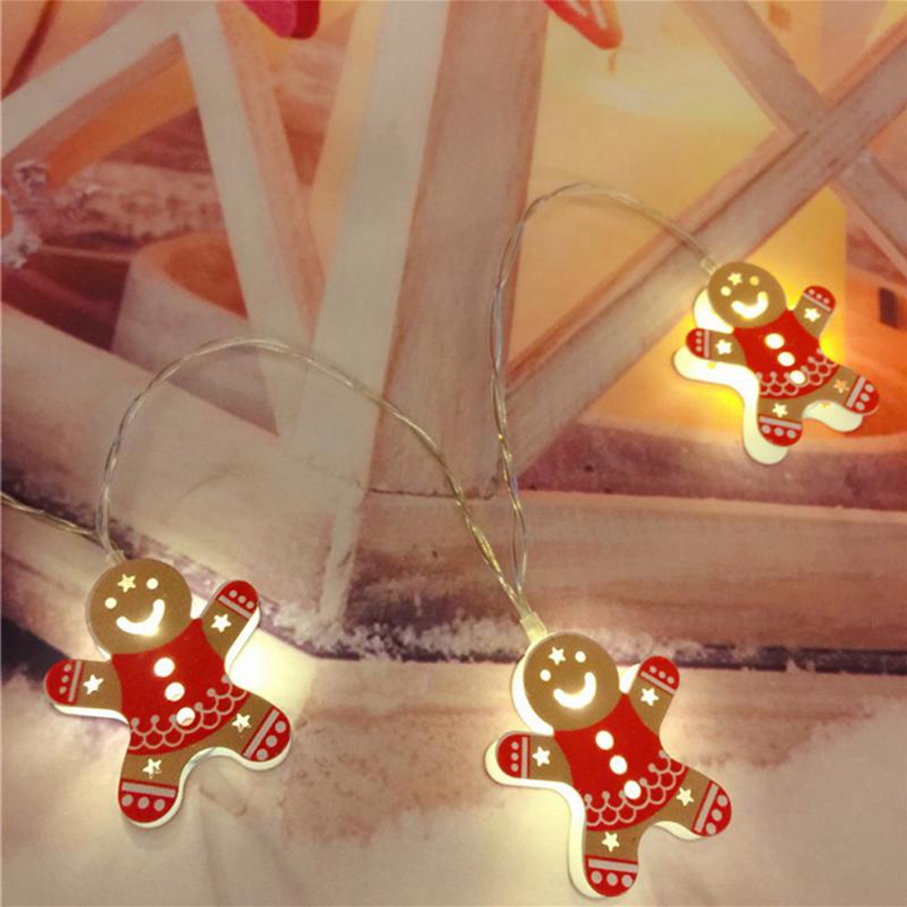 2M Battery Supply Red Snowman Shape Christmas Tree Party Holiday 10 LED String Light Indoor Lamp