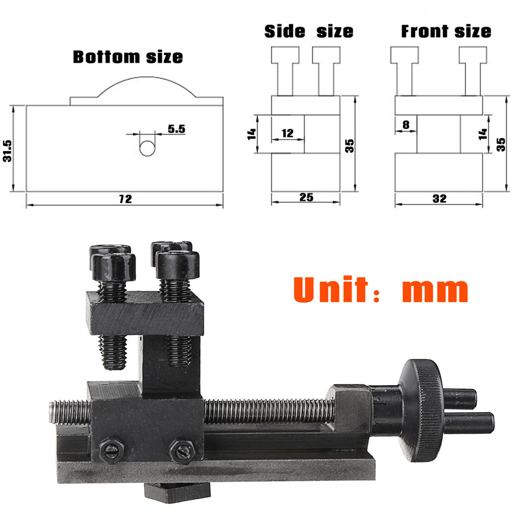 30 Degree Rotatable Mini Lathe Tool Holder for SIEG C0 Mini Lathe