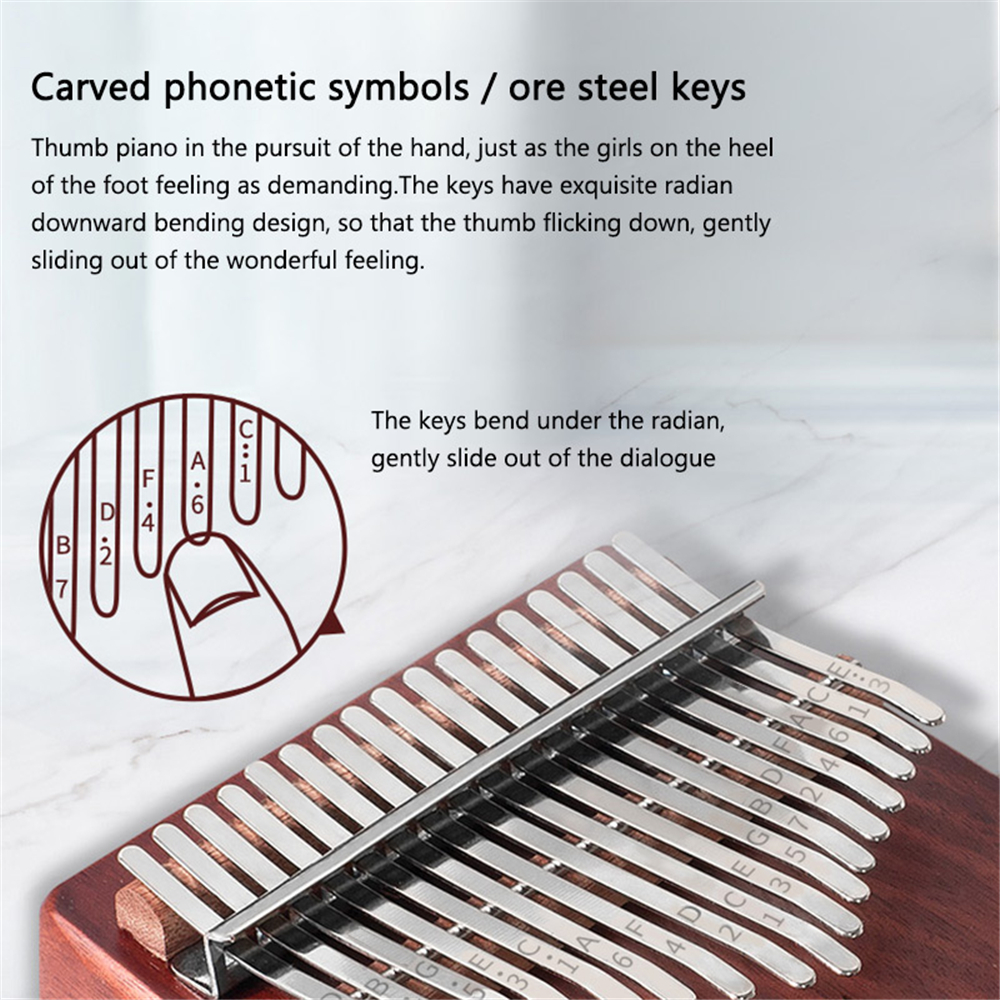 17 Keys Kalimba High-Quality Thumb Piano Wood Mahogany Body Musical Instrument With Learning Book Tune Hammer For Beginner