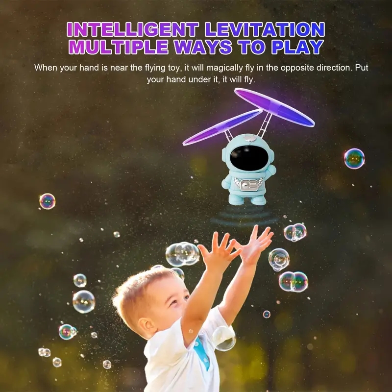 Astronauts Flying Toy Hand Controlled Flying Toys Magic Led Lights Controller Mini Drone Fly Spinners for Kids