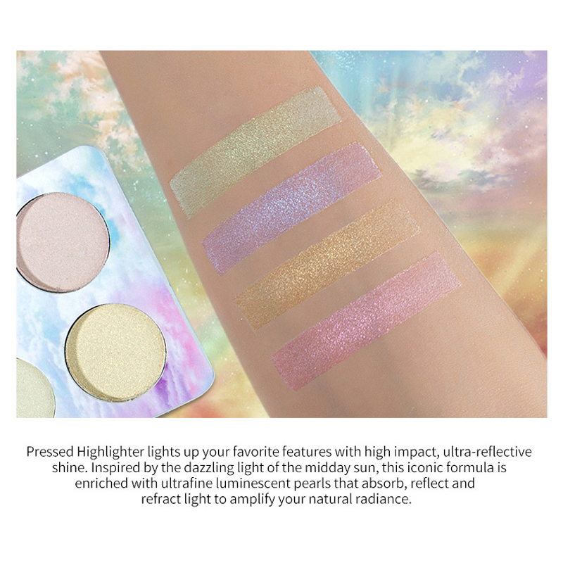 4 Colors Highlight Shimmer Glitter Eye Shadow Palette Glow Face Cosmetic