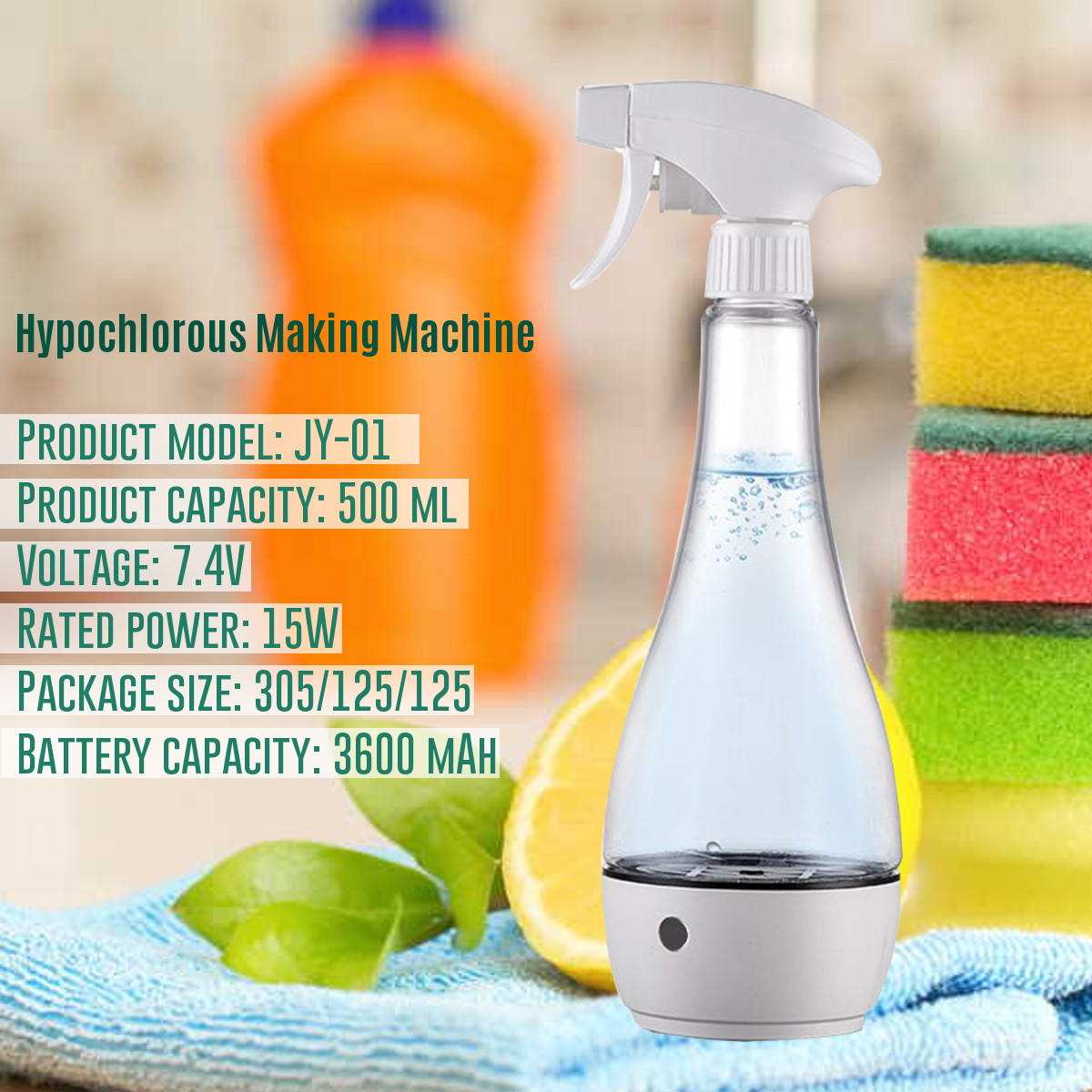 84 Disinfection Water Electrolytic Generator Disinfectant Liquid Hypochlorous Making Machine Sterilizer Sprayer 