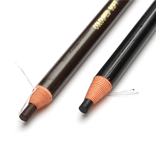 12pcs Eye Brow Eyebrow Pencil Pen Natural Black Brown Colored Cosmetic Makeup Set Kit