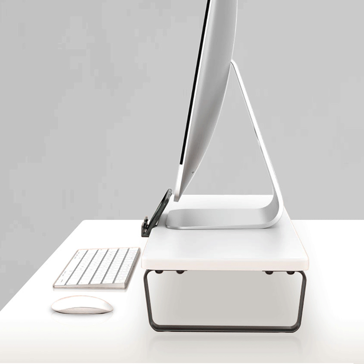 Multifunctional Mackbook Desktop Stand Monitor Riser with 2*USB2.0 + USB3.0 Ports & Mobile Phone Holder