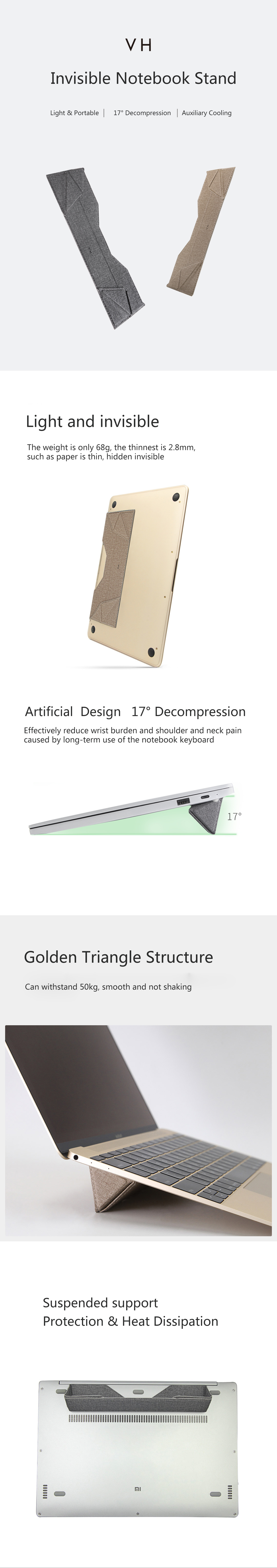 XIAOMI VH "HE" invisible notebook Laptop Stand 6