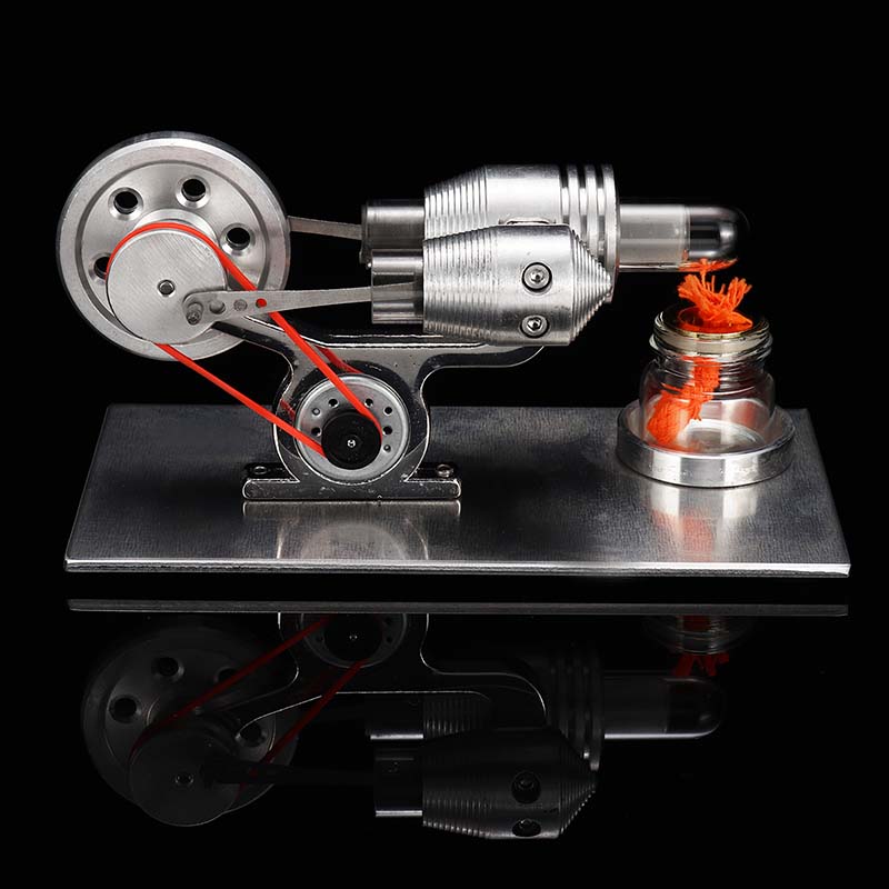 STEM Stainless Mini Hot Air Stirling Engine Motor Model Educational Toy Kit 15