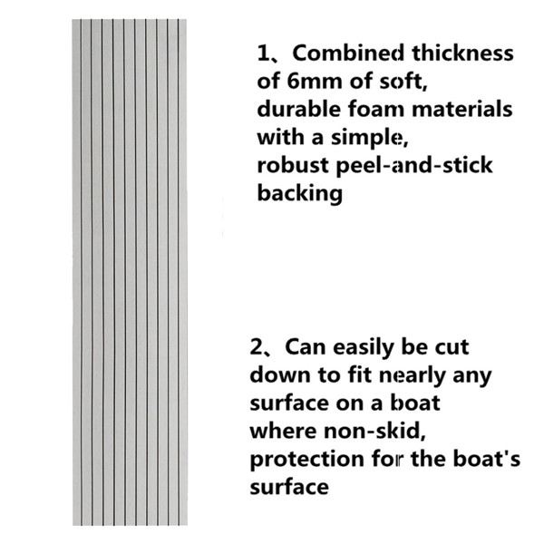 600x2400x5mm Marine Flooring Faux Teak Grey With Black Lines EVA Foam Boat Decking Sheet