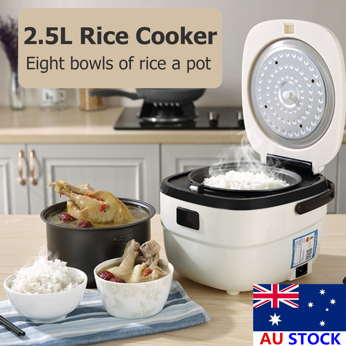 2.5L 400W Smart Mini Multifunctional Rice Cooker for Home Dormitory Household Mini Cooking Machine