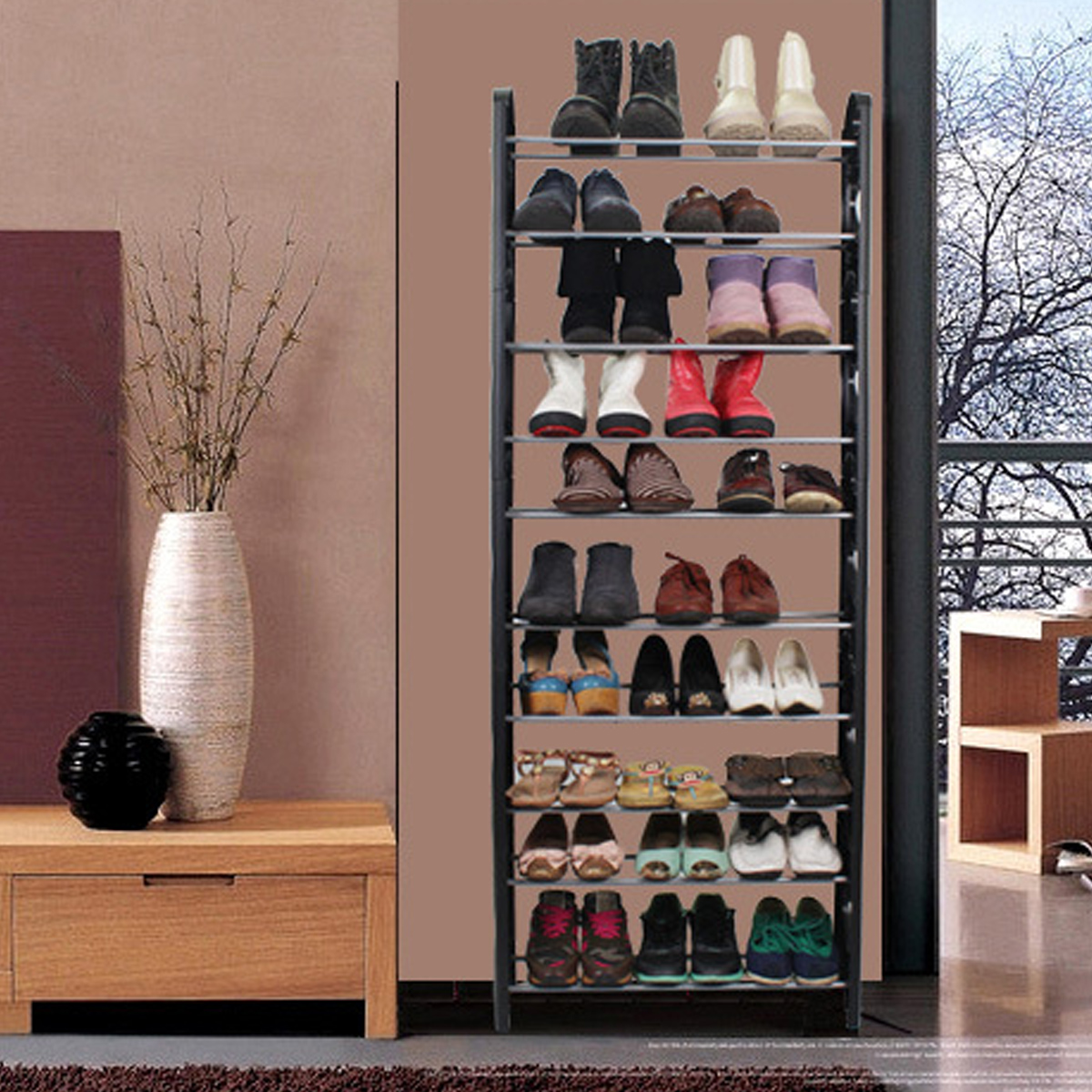 Prateleira de sapatos multi-camada portátil economizando espaço para dormitório doméstico Stand Holder Organizador de prateleira de sapatos Gabinete de sapatos
