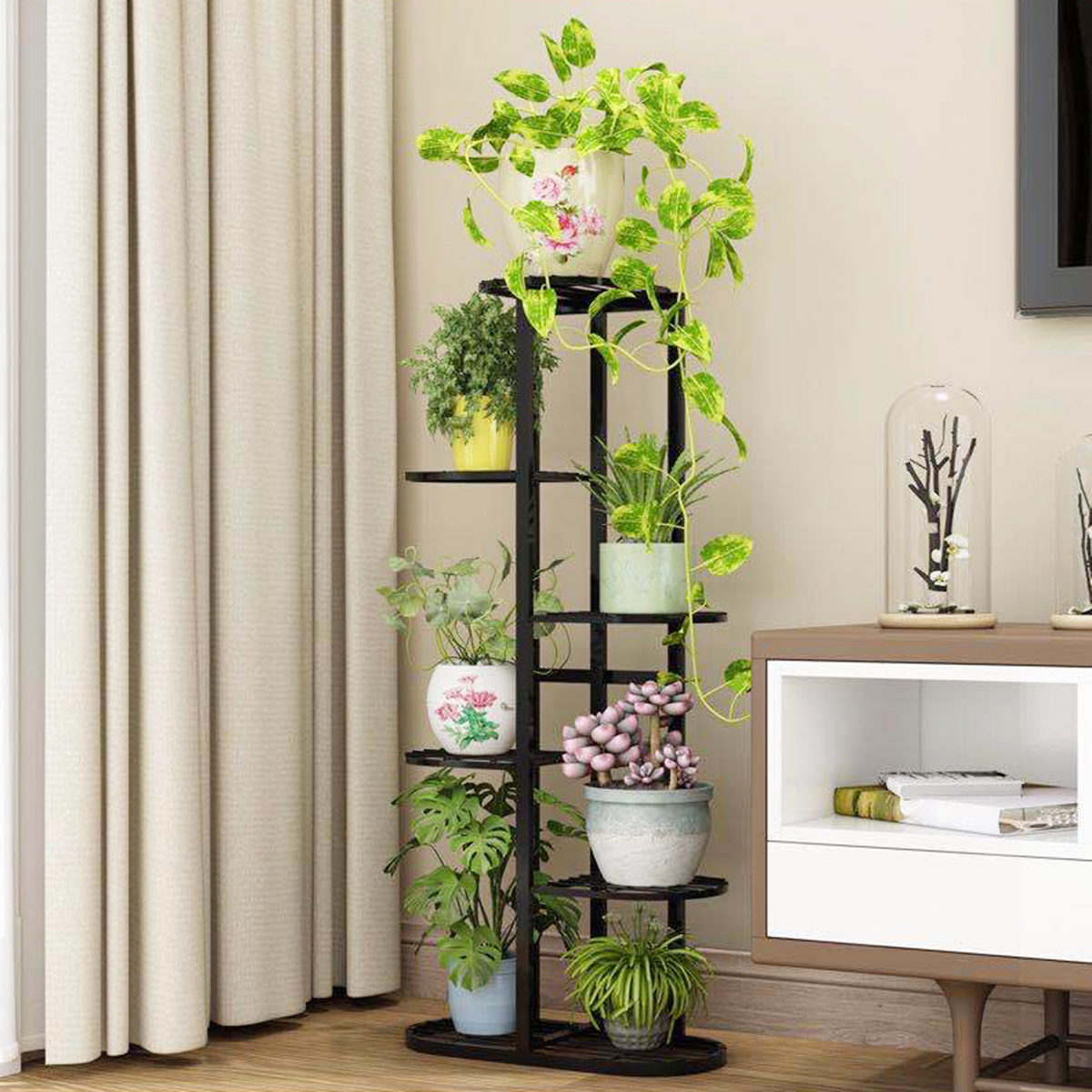 Simple Indoor Flower Rack Potted Shelf Multi-layer Iron Plant Stand Lobby Display Flower Rack for Living Room Balcony