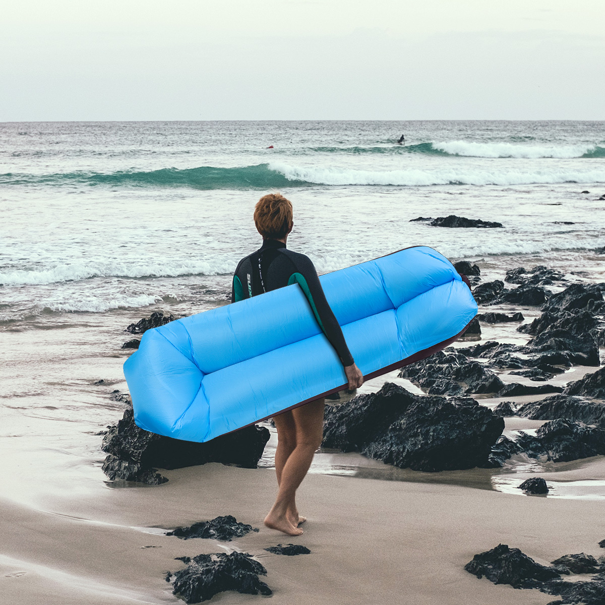 Xmund XD-IF1 210T Inflatable Sofa Camping Travel Air Lazy Sofa Sleeping Sand Beach Lay Bag Couch 12