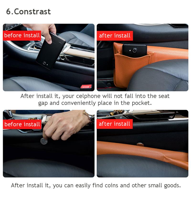 Universal Multi-functional PU Leather Car Seat Gap Leakproof Filler Cushion Padding Spacer
