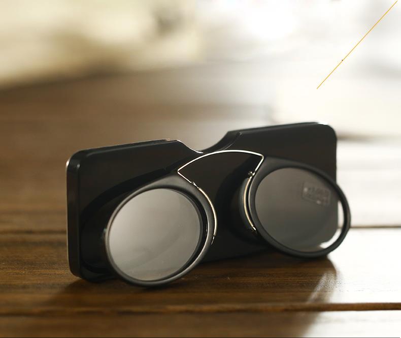 KCASA Nose Resting Portable Pocket Wallet Presbyopic Hypermetropic Reading Glasses 