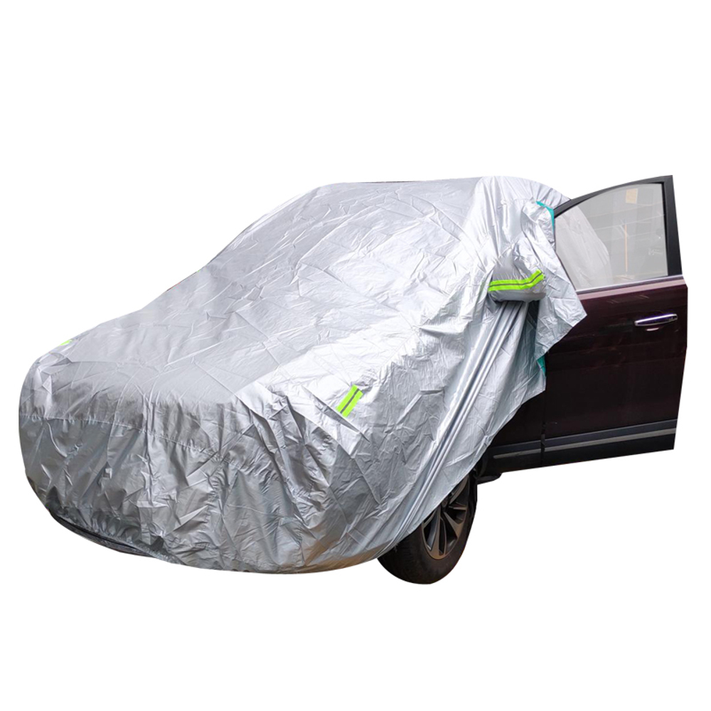Universal SUV Full Car Cover Outdoor Waterproof Sun Rain Snow Protection UV Auto Case Cover Umbrella Silver