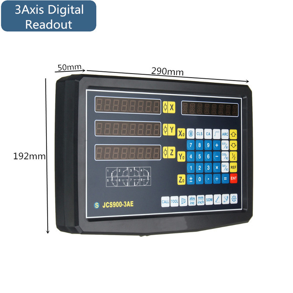 2/3 Axis Digital Readout 0.0002" Linear Scale 150~1000MM Milling High Precision 