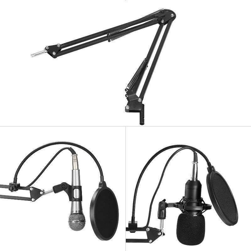 BM800 Pro Condenser Microphone Kit Studio Suspension Boom Scissor Arm Stand with Fliter