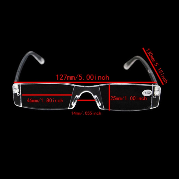 One Piece Rimless Comfortable Magnifying Reading Glasses Fatigue Relieve Strength 1.0 1.5 2.0 2.5 3.0 3.5 4.0