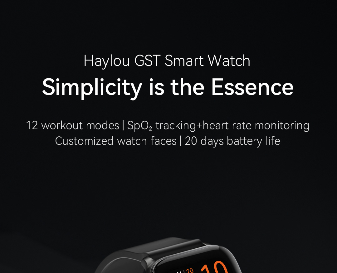 Haylou GST Ultra Light 1.69 inch HD Full Touch Screen 20 Days Standby IP68 Waterproof Customize Watch Face Heart Rate Blood Oxygen Monitor Smart Watch