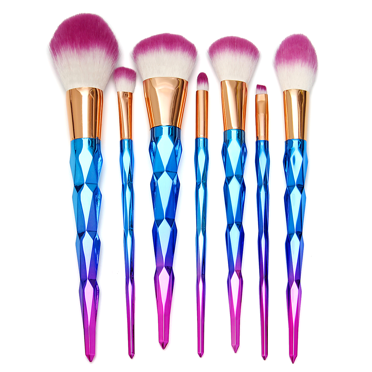 7pcs Gorgeous Handle Makeup Brushes Cosmetic Tools Loose Powder Blush Hightlight Shading Blend Lip
