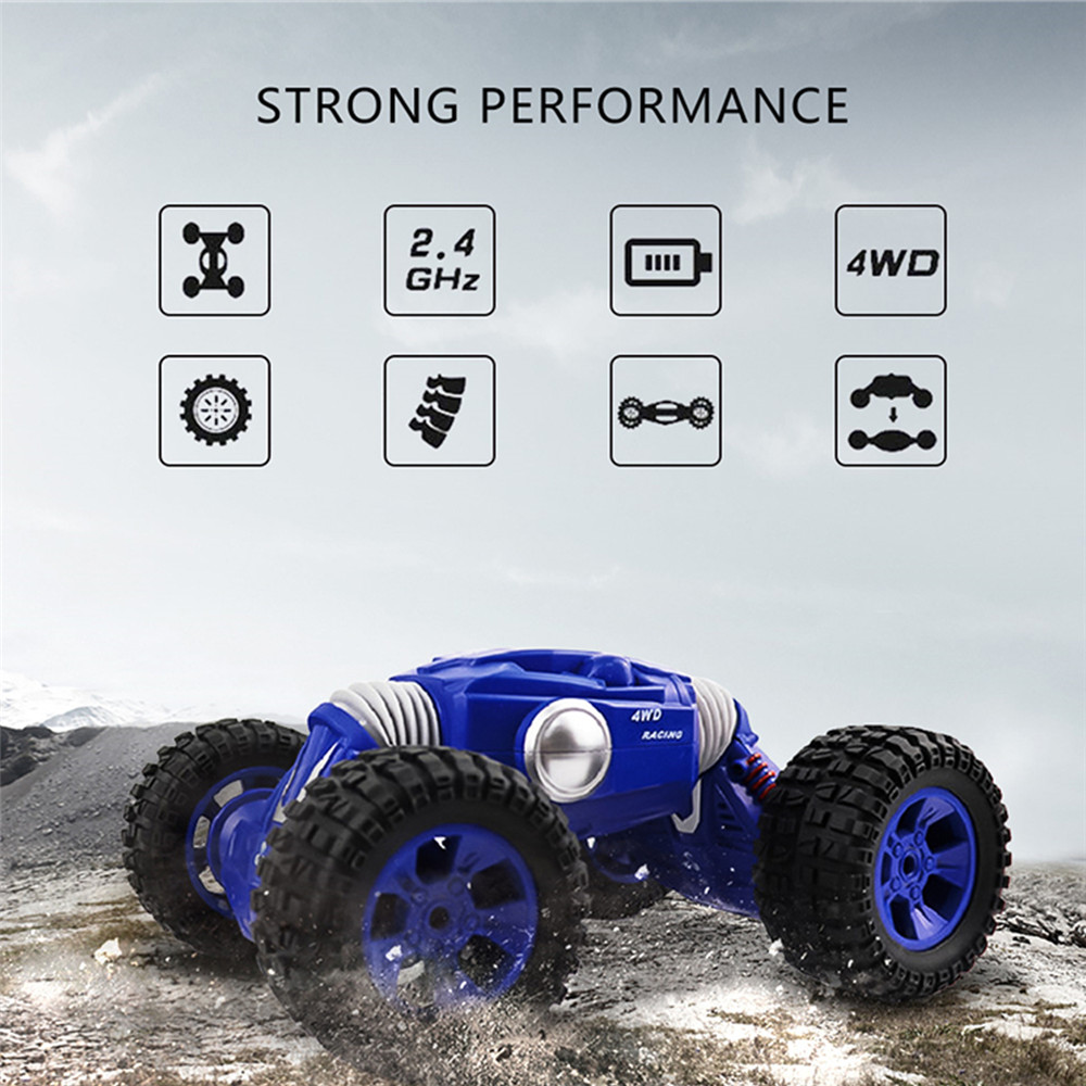 9901 1/16 2.4G 4WD Double Sided Stunt Rc Car One Key Transformation Off-road Truck - Photo: 2