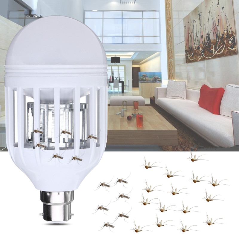 

AC220V E27 B22 7W LED Mosquito Bug Zapper Light Bulb Flying Insects Moths Killer Lamp