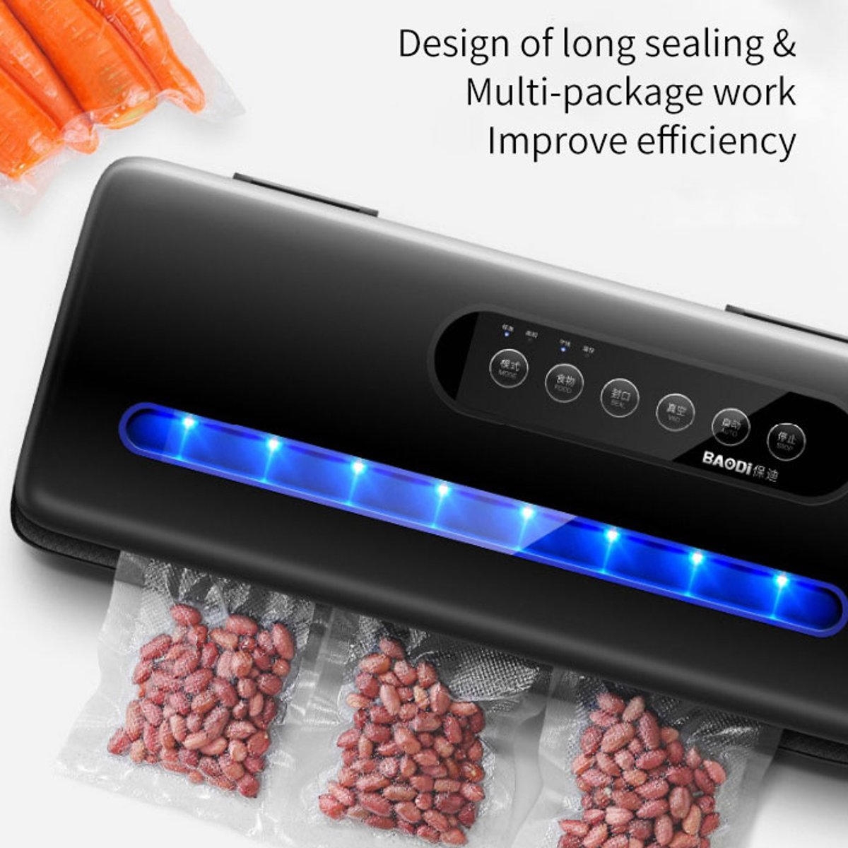 Full-automatic Electric Vacuum Sealing Machine Dry and Wet Vacuum Packaging Machine Vacuum Commercial and Household Food Sealers 220-240V 12